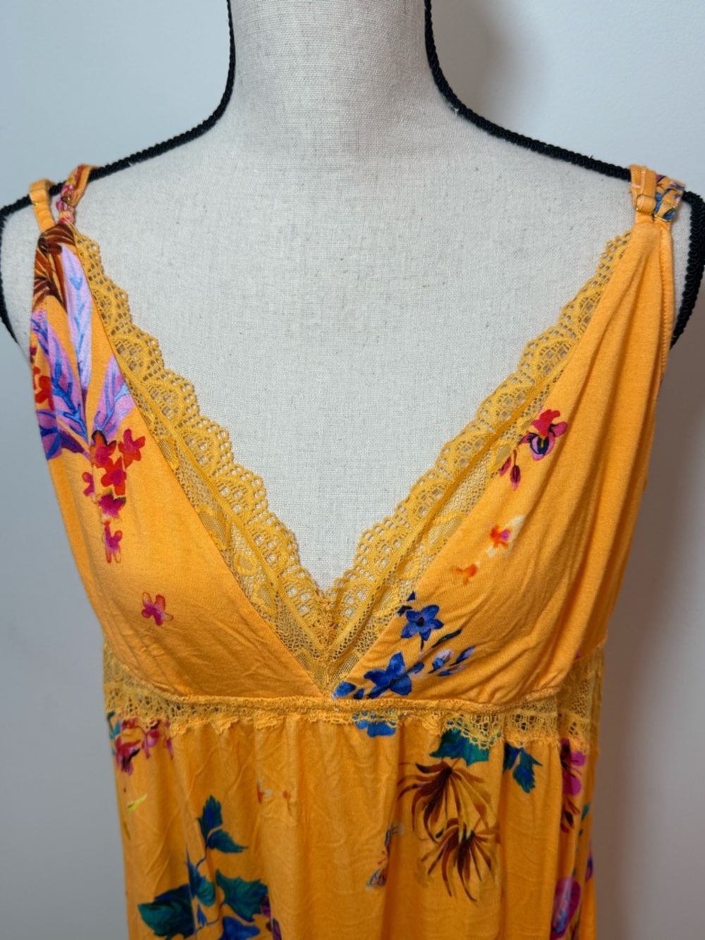 Soma Cool Nights Soft Support Chemise Lace Trim Floral Tropical XL 16-18 - Picture 5 of 15